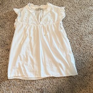 LOFT White Eyelet Blouse
